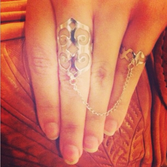 Silver Double Ring Chain Set