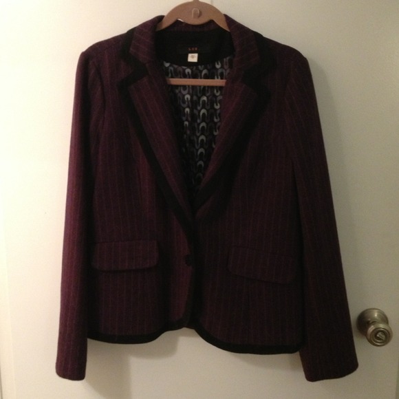UO Brand Purple and Black Wool Blazer - Picture 1 of 4