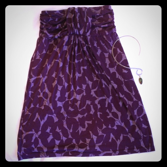 Nikibiki aubergine knit bandeau print dress/top S