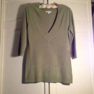 Green V neck sweater