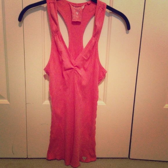 Pinkish racer back tank by Guess.