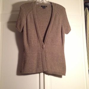 Short sleeve beige cardigan
