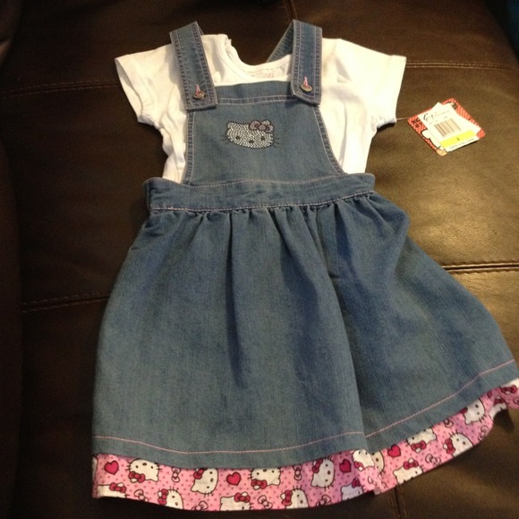 Little girls jean overalls dress