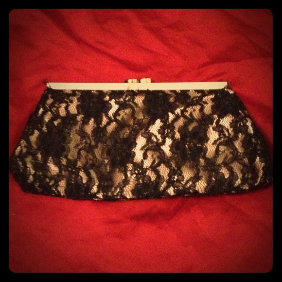 Black lace clutch