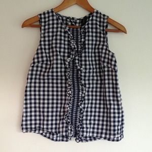 Topshop gingham open back blouse