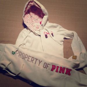 White Victoria's Secret PINK sweatsuit XS