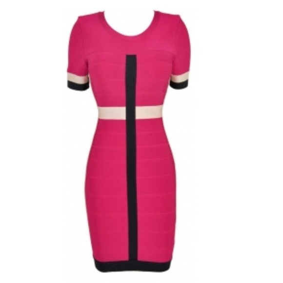 Color-block bandage dress