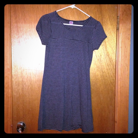Black and gray striped long shirt/dress.