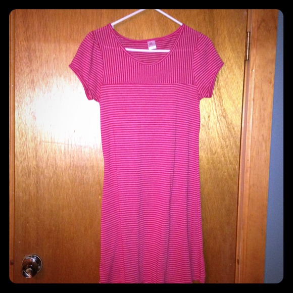Red and gray striped shirt/dress.