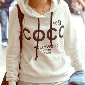 COCO pull over hoody size M grey and white avail.
