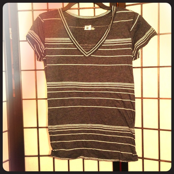 Urban outfitters striped V-neck! Short sleeves