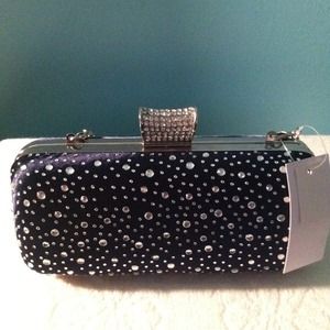 Navy blue evening bag