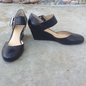 Nine West Black Mary Jane Wedges