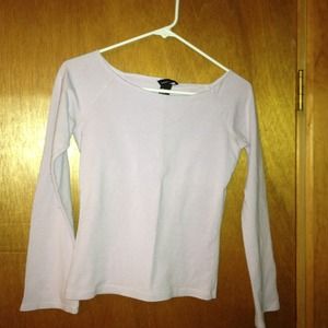 Lavender boat neck long sleeved shirt.