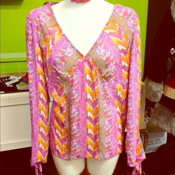 🎈SOLD🎈 Pretty Pink Floral Blouse, Flared