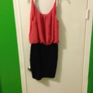 Pink and black dress