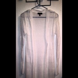 Polar cream knit long cardigan