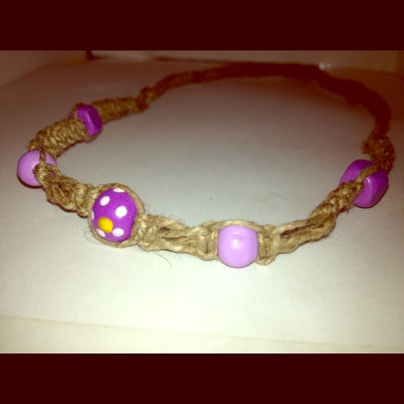 Wood bead hemp necklace