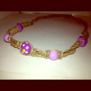 Wood bead hemp necklace