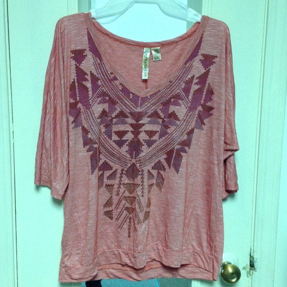 Red native american pattern top