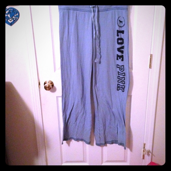 Victoria's Secret Pink blue love pink flare sweats