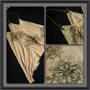 *SOLD* Asymmetrical tank with leather straps