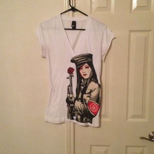 Obey graphic tee and rockabilly sweater bundle