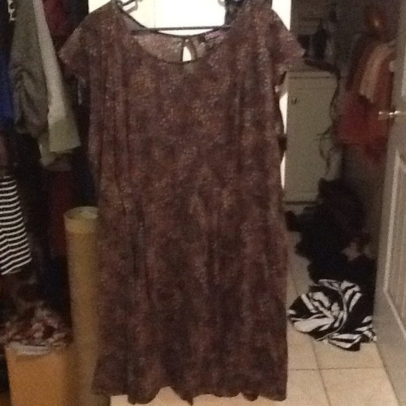 KMart Dresses Kmart Lys Line Muted Brown Floral Print Dress Poshmark