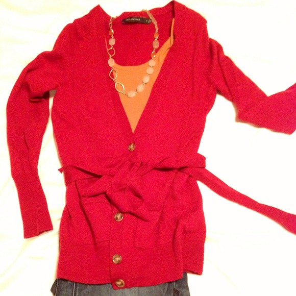 Long red sweater