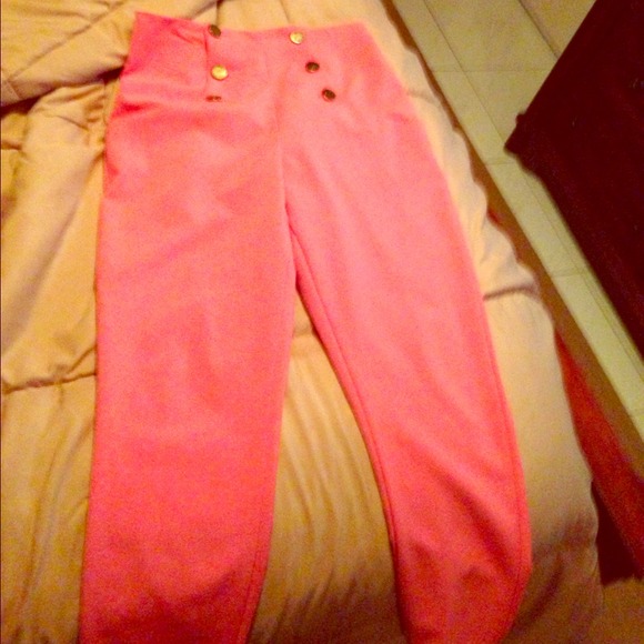 High waisted pink night out pants.