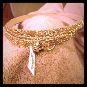 Gold glitter JCrew skinny belt