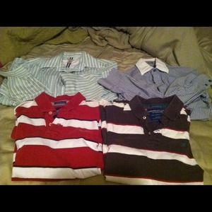 4 American eagle men's polo shirts