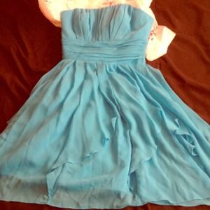 Strapless Malibu blue dress!! Trade OBO!