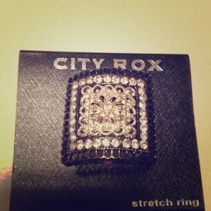 City Rox Black and Gem Ring