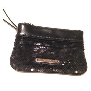 Express Black Sequined Clutch