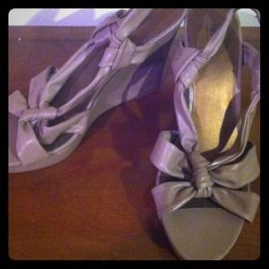 ***SOLD*** Taupe wedges