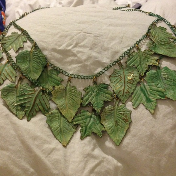 One of a kind brass leaves of life necklace