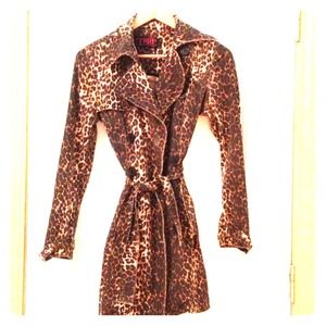 Tripp NYC leopard trench coat
