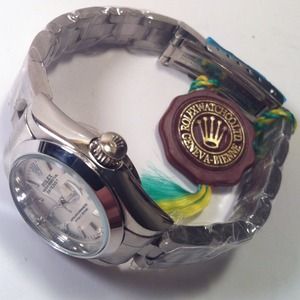 Women's Silver Rolex Perpetual Motion Date Adjust