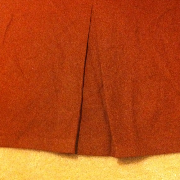 Brown wool lined Skirt with front pleat (Bin 4-048) - Picture 3 of 4