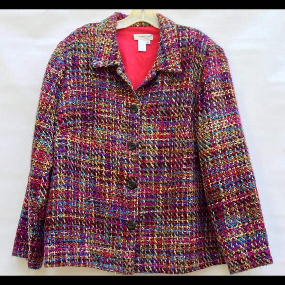 SOLD! Plus Size multi colored Boucle Jacket