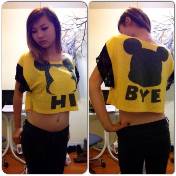 Mickey mouse lace crop top!