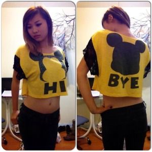 Mickey mouse lace crop top!