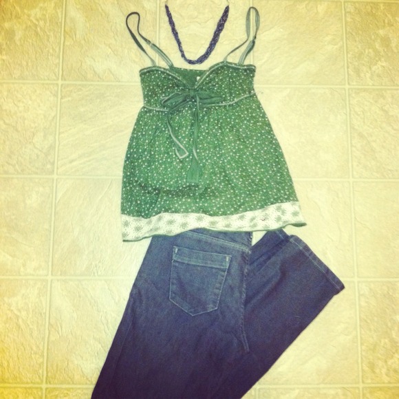*HOLLISTER* Sz S Green "Tied to You!" Tank top - Picture 2 of 4