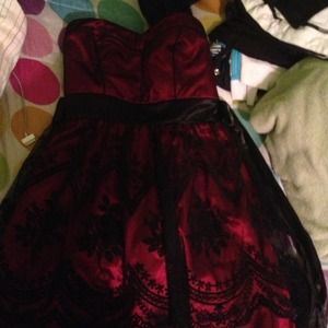 Red and black lace dress!