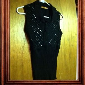 NWT BELLDINI SHIRT IN BLACK SIZE XL AND LOTS BLING