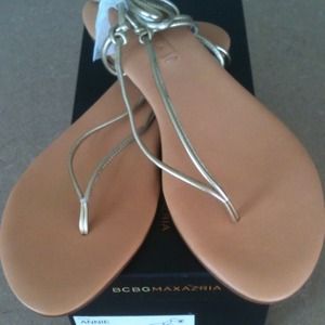 BCBGeneration Gold Ankle Strap Sandals