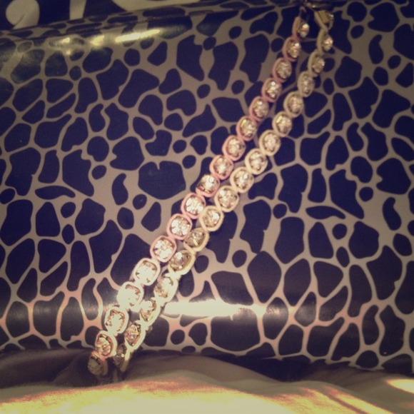REDUCED! 2 gem threaded pink and white bracelets