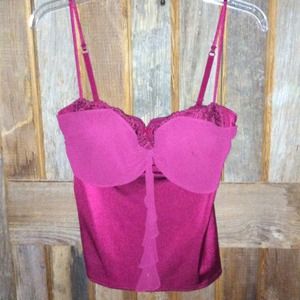 Wine colored. Red that is. Pretty top.  :)