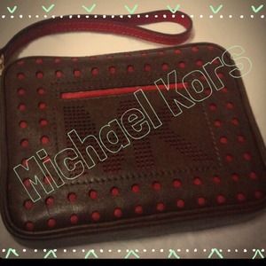 ✨REDUCED✨Michael Kors Brown/Red Pouch